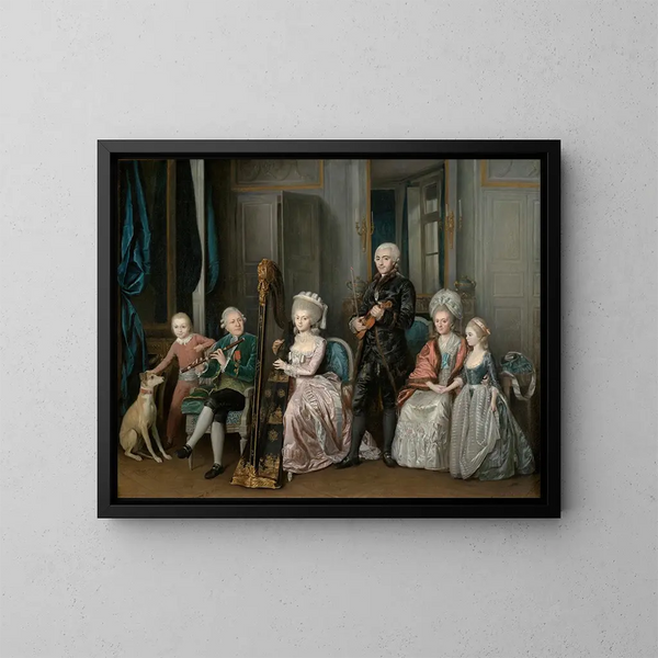 D Portrait de famille de Louis-Philippe D'Orléans, duc de Chartres - Jean-François Garneray — inramlat konstverk på väggen