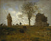 höstlandskap med en flock kalkoner - Jean-François Millet — vy av konstverket