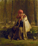 Bergère sittande - Jean-François Millet — vy av konstverket