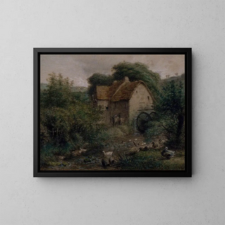 Le Vieux Moulin - Jean-François Millet — inramlat konstverk på väggen