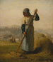 en kvinna med räfsa - Jean-François Millet — vy av konstverket