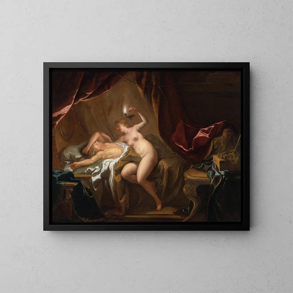 Cupidon och Psyche - Jean-François de Troy — inramlat konstverk på väggen