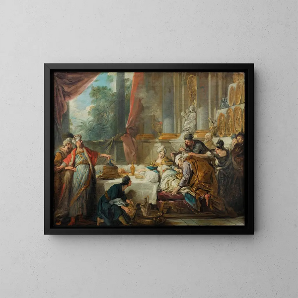 La condamnation d'Aman - Jean-François de Troy — inramlat konstverk på väggen