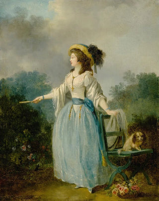 JeanFrdric Schall - A Lady In a Garden With Her Dog.webp