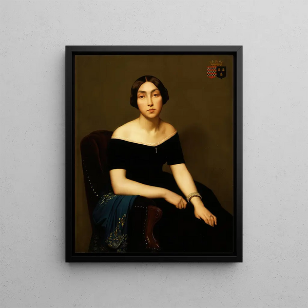 Madame Louis Antoine de Cambourg - Jean-Hippolyte Flandrin — inramlat konstverk på väggen
