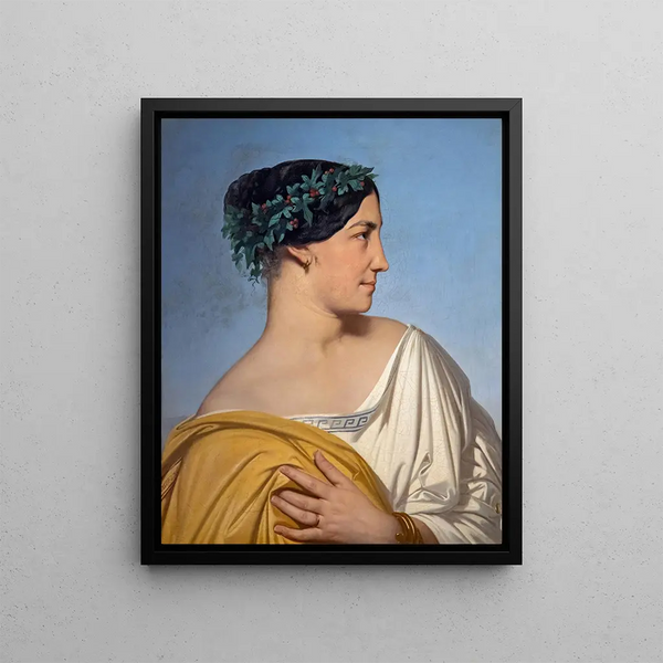 Tête de femme - Jean-Hippolyte Flandrin — inramlat konstverk på väggen