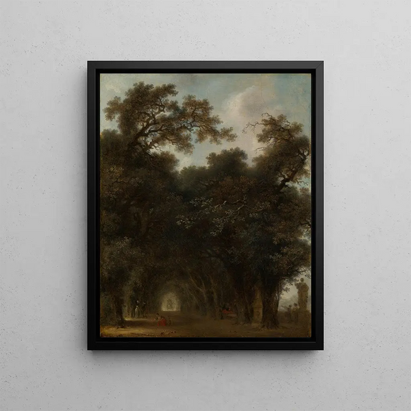 En skuggad avenue - Jean-Honoré Fragonard — inramlat konstverk på väggen