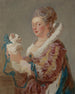 En kvinna med en hund - Jean-Honoré Fragonard — vy av konstverket