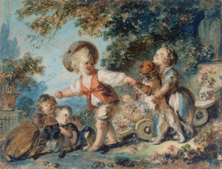 JeanHonor Fragonard - Enfants jouant avec deux chiens.webp