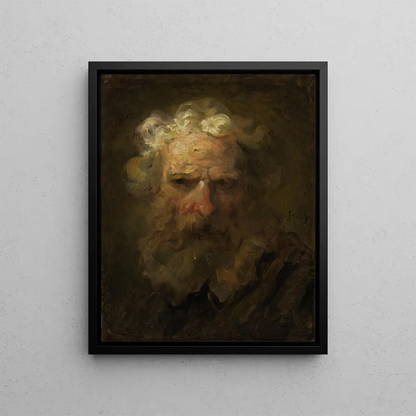 Tête d'un vieil homme - Jean-Honoré Fragonard — inramlat konstverk på väggen