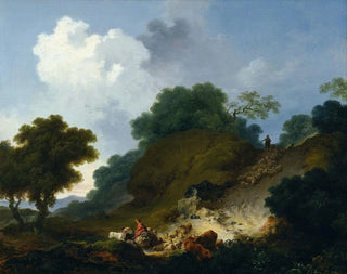 Landskap med herdar och ett fårflock - Jean-Honoré Fragonard — vy av konstverket