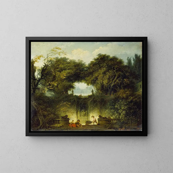 Le petit parc - Jean-Honoré Fragonard — inramlat konstverk på väggen