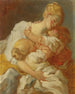 Les Baisers maternels - Jean-Honoré Fragonard — vy av konstverket