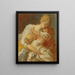 Les Baisers maternels - Jean-Honoré Fragonard — inramlat konstverk på väggen