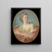 Porträtt av en ung kvinna - Jean-Honoré Fragonard — inramlat konstverk på väggen