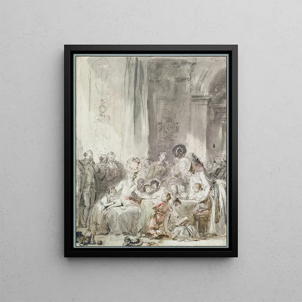 La Compétition - Jean-Honoré Fragonard — inramlat konstverk på väggen