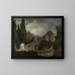Långsam reproduktion av den monumentala trappan i Villa d'Este i Tivoli - Jean-Honoré Fragonard — inramlat konstverk på väggen