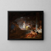 Les Blanchisseuses - Jean-Honoré Fragonard — inramlat konstverk på väggen