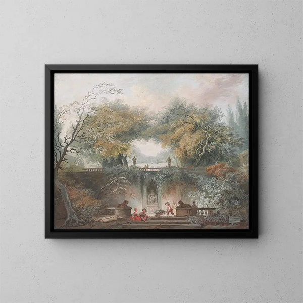 Le Petit Parc - Jean-Honoré Fragonard — inramlat konstverk på väggen