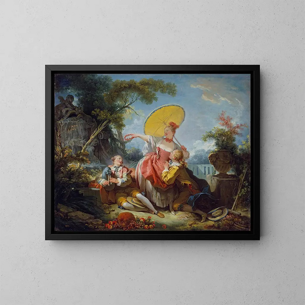 Le Concours musical - Jean-Honoré Fragonard — inramlat konstverk på väggen