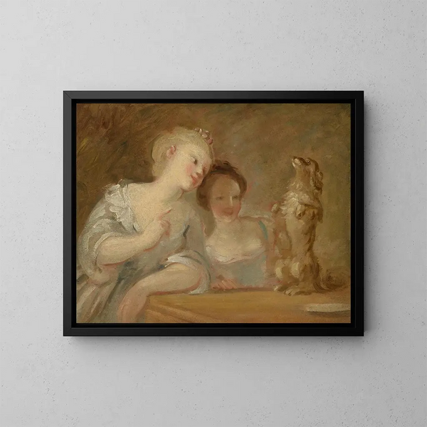 La Performance - Jean-Honoré Fragonard — inramlat konstverk på väggen