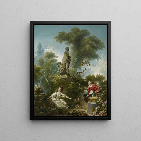 Le Progrès de l'Amour La Rencontre - Jean-Honoré Fragonard — inramlat konstverk på väggen