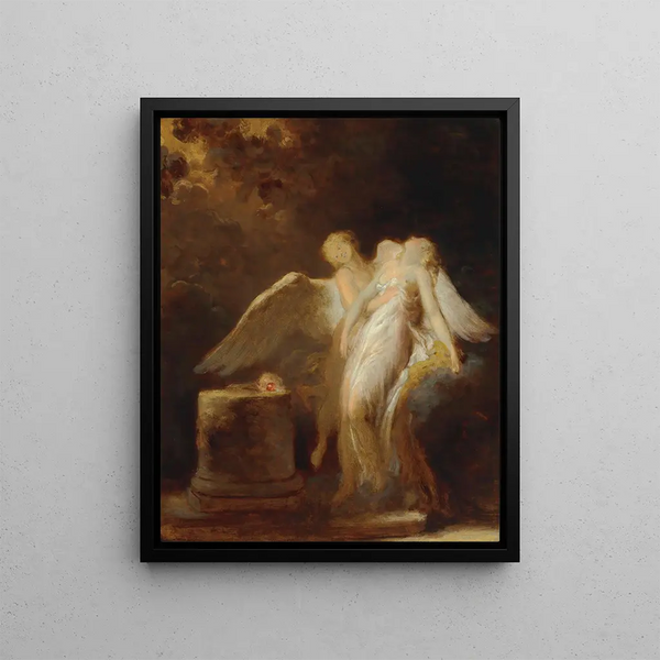 Le Sacrifice de la Rose - Jean-Honoré Fragonard — inramlat konstverk på väggen