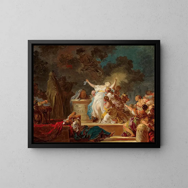 Le sacrifice au Minotaure - Jean-Honoré Fragonard — inramlat konstverk på väggen