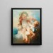 Tre putti krönt med blommor - Jean-Honoré Fragonard — inramlat konstverk på väggen