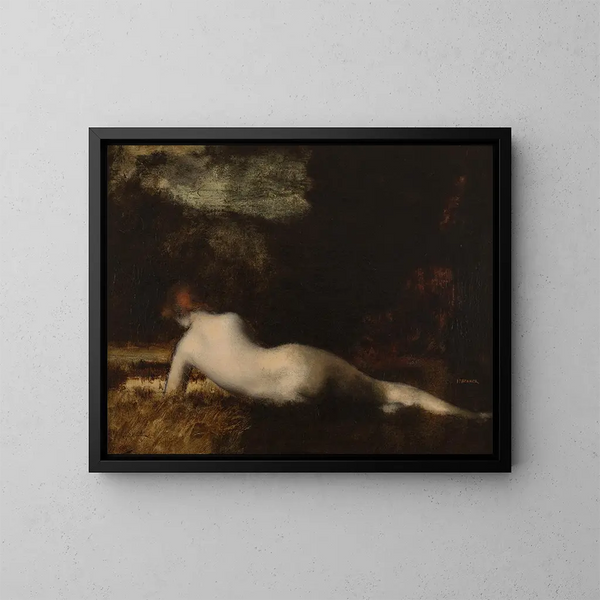 Nymphe allongée - Jean-Jacques Henner — inramlat konstverk på väggen