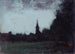 Landskap av Alsace, kyrktornet i Bernwiller - Jean-Jacques Henner — vy av konstverket