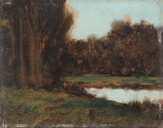 Landskap av Alsace med en damm - Jean-Jacques Henner — vy av konstverket