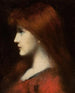rödhaired kvinna i profil - Jean-Jacques Henner — vy av konstverket