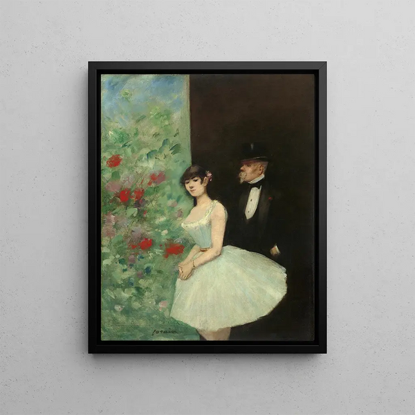 I kulisserna - Jean-Louis Forain — inramlat konstverk på väggen
