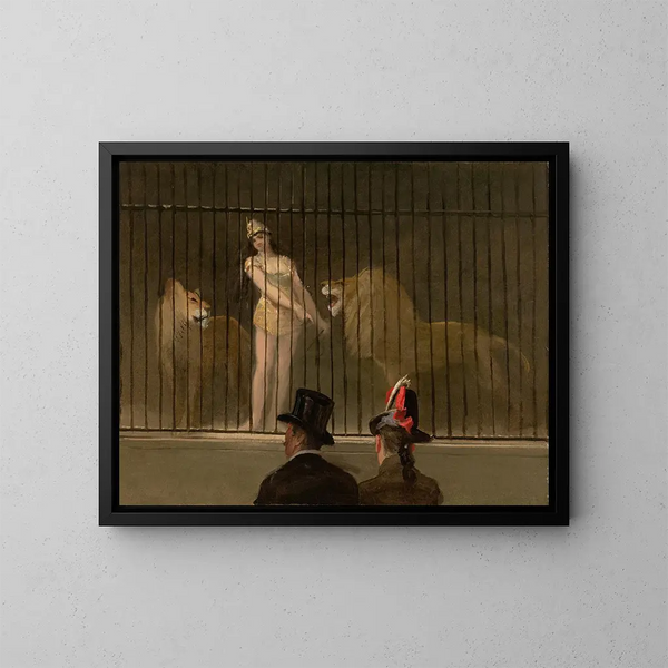 Le dompteur de lions - Jean-Louis Forain — inramlat konstverk på väggen