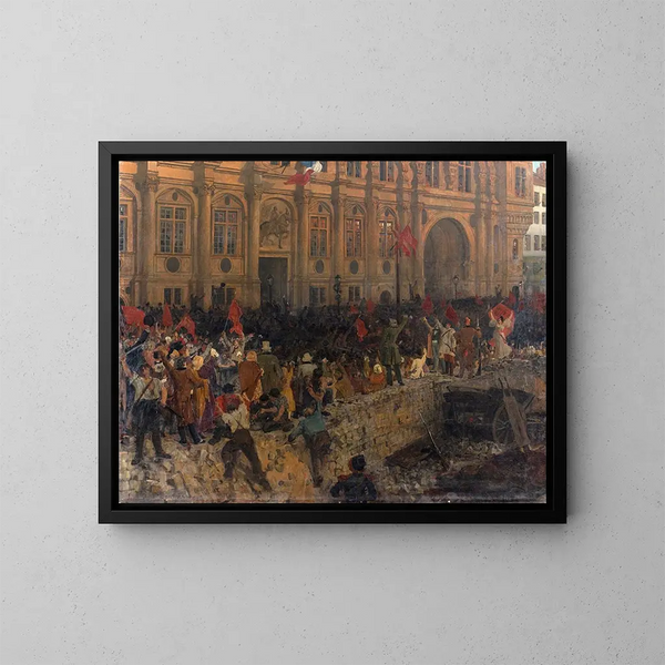 Proklamationen av Republiken den 24 februari 1848 - Jean-Paul Laurens — inramlat konstverk på väggen