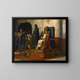 Le Jugement du pape Formose - Jean-Paul Laurens — inramlat konstverk på väggen