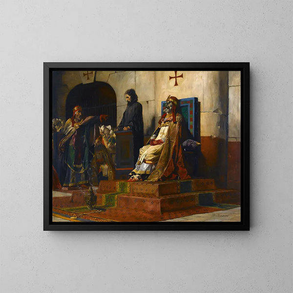 Le Jugement du pape Formose - Jean-Paul Laurens — inramlat konstverk på väggen