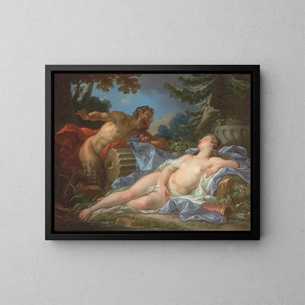 Jupiter och Antiope - Jean-Simon Berthélemy — inramlat konstverk på väggen