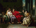 Virgile läser Aeneiden för Augustus, Octavia och Livia - Jean Baptiste Joseph Wicar — vy av konstverket