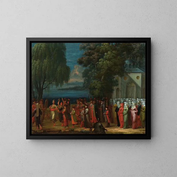 Armeniskt bröllop - Jean-Baptiste Vanmour — inramlat konstverk på väggen