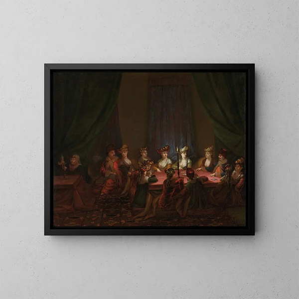 Fête d'Arméniens jouant aux cartes - Jean-Baptiste Vanmour — inramlat konstverk på väggen