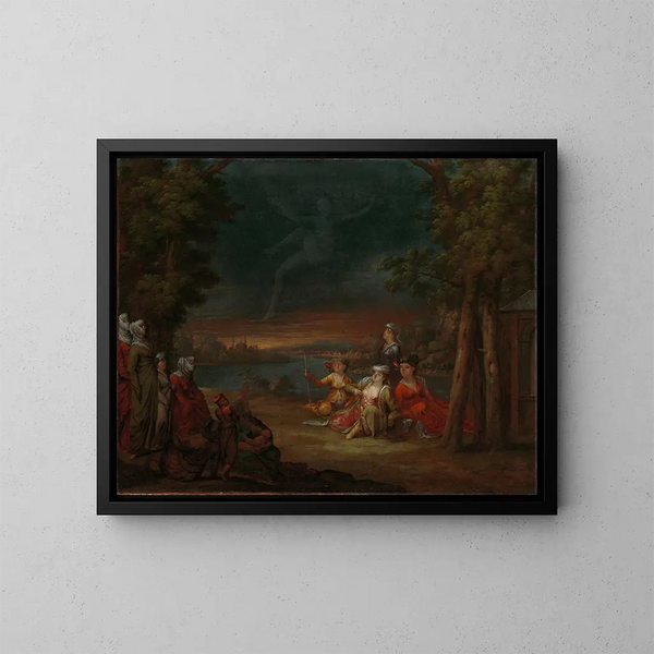 turkiska kvinnor på landsbygden nära Istanbul - Jean-Baptiste Vanmour — inramlat konstverk på väggen