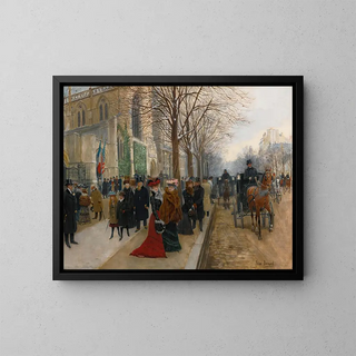 Jean Braud - Aprs Loffice  Lglise De La Sainte Trinit Nol 1890.webp