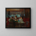 Le backgammon au café - Jean Béraud — inramlat konstverk på väggen