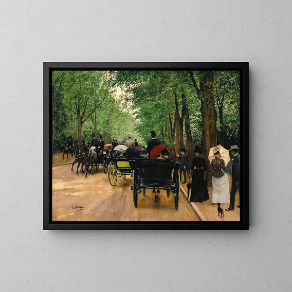 Bois de Boulogne - Jean Béraud — inramlat konstverk på väggen