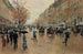 Boulevard Poissonnière en automne - Jean Béraud — vy av konstverket