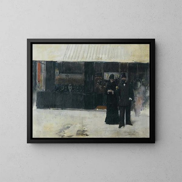 Par framför en juvelerare - Jean Béraud — inramlat konstverk på väggen