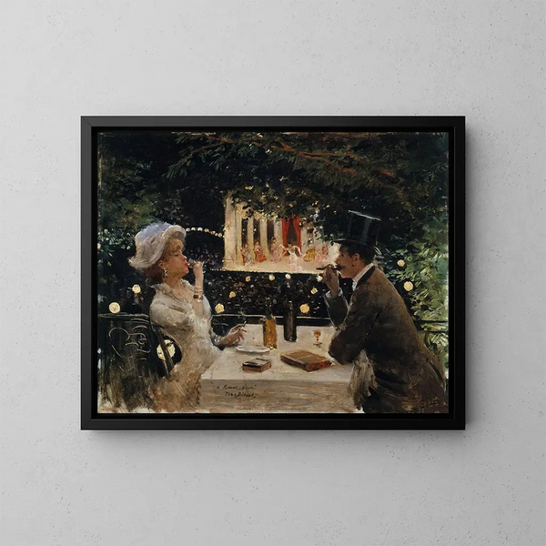 Dîner aux Ambassadeurs - Jean Béraud — inramlat konstverk på väggen