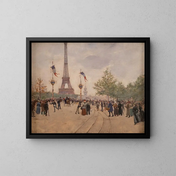 Entréen till världsutställningen 1889 - Jean Béraud — inramlat konstverk på väggen